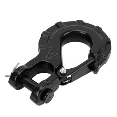 Imagem de Akozon Gancho de Corrente de Reboque de 3/8 de Polegada, Gancho de Cadeia de Segurança de Aço de Liga para Transporte de Caminhões e Gancho de Guincho de Reboque, Capacidade de Carga de 15T, (Preto)