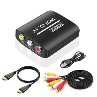 Imagem de LBSC Conversor AV para HDMI, adaptador RCA e composto para vídeo digital 1080p/720p, Plug & Play, sem necessidade de driver, suporta PAL/NTSC/SECAM, saída de vídeo HD para TV, CVBS, DVD, VCR (cabos
