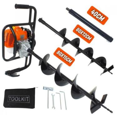 Imagem de KIT Perfurador de Solo Vulcan VPS520-S com Broca 80x15cm + Broca Extra