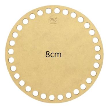 Imagem de Base de MDF para crochê/Fio de malha Redonda - 8cm de Diâmetro