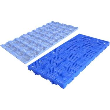 Imagem de Paletes De Plástico Para Armazenamento No Porão, Palete De Almofadas De Grade De Transporte Encaixável De Plástico, Intertravamento Leve Para Dunge, Paletes De Plá, 1pcs, 12x12x2in