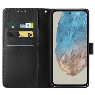 Imagem de Capa Carteira Flip Premium em Couro Sintético para Samsung Galaxy M35, Proteção Completa, Suporte Integrado, Compartimentos para Cartões, Preto