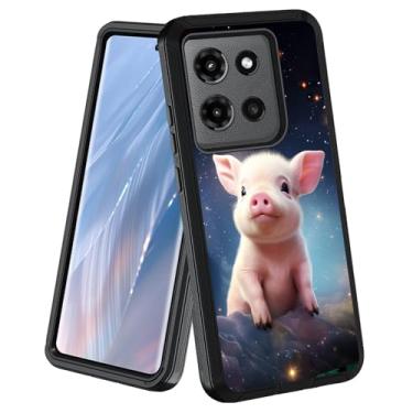 Imagem de stmedazm Capa para Moto Edge 5G 2025, capa protetora de corpo inteiro à prova de poeira e à prova de choque para Motorola Moto Edge 5G 2025, fofo bebê porco