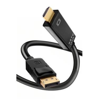 Imagem de Duttek Cabo DisplayPort 4K para HDMI 1,8 m, 1080p a 120Hz, 1440P/2K @60Hz DP unidirecional para cabo HDMI macho, porta de exibição para cabo HDMI para desktop, monitor, projetor