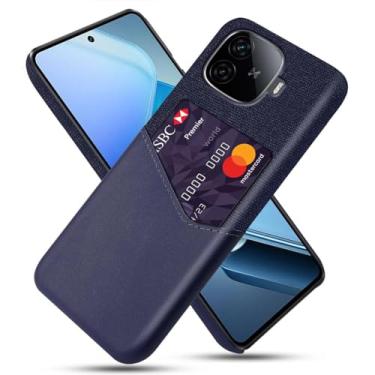 Imagem de Capa para VIVO iQOO Z9 Turbo,Tela e tampa de couro PU,Anti-deslizante,Resistência à impressão digital,Caso de proteção de 360°com 1 slot de cartão atrás-Blue