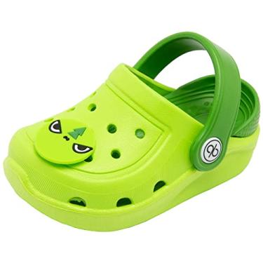 Imagem de Sandálias infantis sem cadarços confortáveis para meninas da Dripdrop para o jardim, chinelos para crianças, sandálias aquáticas, sapatos leves para o verão, piscina, praia (Bebê/Criança pequena), Verde, 9.5 Toddler