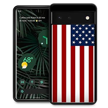 Imagem de CARLOCA Capa compatível com Google Pixel 7, bandeiras americanas vermelhas e azuis, design gráfico de identidade, à prova de choque, anti-arranhões, capa de acrílico rígido para Google Pixel 7