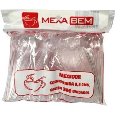 Imagem de Mexedor Colherzinha 9,5cm C/ 200 Café Suco Drink Descartável Cristal M