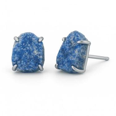 Imagem de Brinco Tarraxa Lapis Lázuli - Cristal Natural, Prata 925