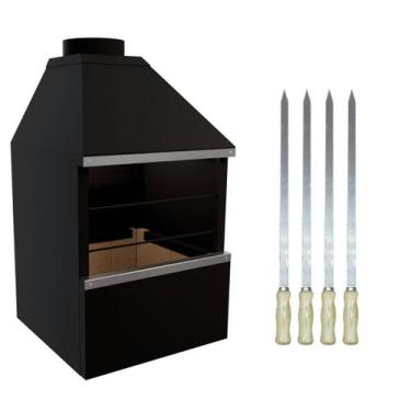 Imagem de Churrasqueira De Parede E60 com Kit de 4 espetos simples - Brasileña
