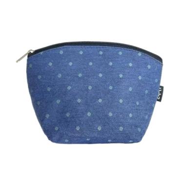 Imagem de Necessaire Estojo Basic com Fecho em Zíper Azul - Bolinhas