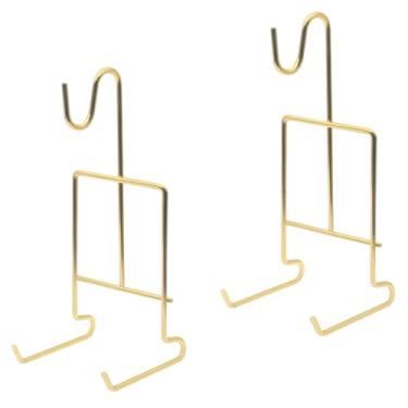 Imagem de GWYAN 2 peças de suportes de pires dourados para exibição de xícara de chá de metal, adequado para armazenamento ou exibição de pratos, bules e utensílios de mesa