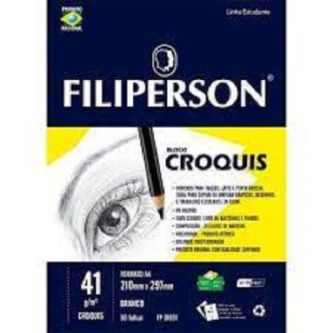 Imagem de Bloco de Croquis Manteiga A4 41g Filipinho com 50 folhas - Filiperson