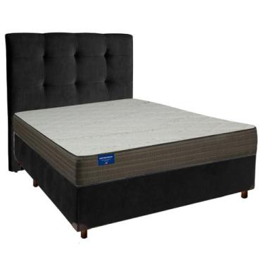 Imagem de Cama + Box Preto e Colchão D33 Casal - Orthotech Inducol + Cabeceira