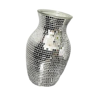 Imagem de IEUDNS Vaso de discoteca espelhado, vaso de flores multifuncional criativo, arranjo de flores para armário, decoração de quarto e casa