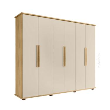 Imagem de Guarda-Roupa Casal 6 Portas 4 Gavetas Canadá Cinamomo/Off White – RV Móveis
