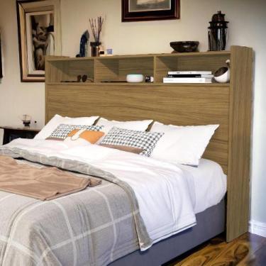 Imagem de Cabeceira com Nichos Melissa Queen Freijó Cambel - VJ Móveis