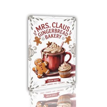 Imagem de It's Not Christmas Without Cookies Placa de Metal Arte de Parede para Cozinha Padaria Doces Decoração de Natal Biscoito de Gengibre Pôster 20 x 30 cm