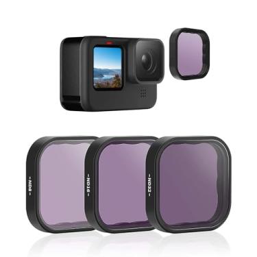 Imagem de TELESIN Pacote com 3 filtros de densidade neutra ND8 ND16 ND32 compatível com GoPro Hero 9 preto - kit de filtro de lente protetor de lente para acessórios de câmera Go Pro 9