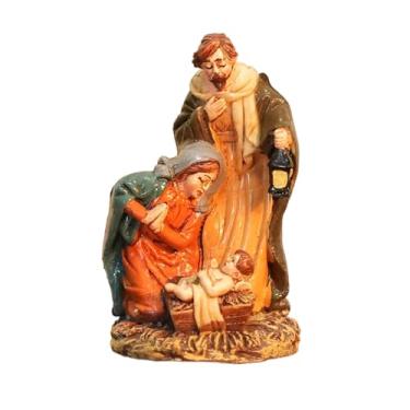 Imagem de Generic Presépio de Natal, escultura de resina, manjedoura, exibição, faça você mesmo, estátua decorativa de Natal, figura para lareira, escritório, Style D