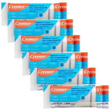 Imagem de Atadura Crepom Cremer Tipo Cysne 13 Fios 6cmx1,8M Kit com 6 unidades