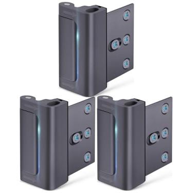 Imagem de Trava de reforço de porta de segurança doméstica: Fechaduras de porta de metal para fechaduras de porta da frente para crianças Trava de porta à prova de crianças para fechadura interna superior