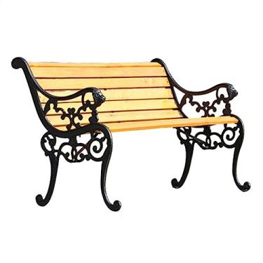 Imagem de ZzleoyuUUs-12 Banco de jardim ao ar livre, pátio, jardim, banco de lazer, ferro fundido, adequado para parque, pátio, varanda, varanda, pátio, banco (120 cm)