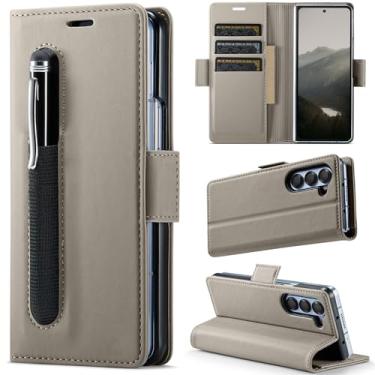 Imagem de Asuwish Capa de telefone para Samsung Galaxy Z Fold 6 5G 2024 capa carteira com slot S Pen SPen suporte para cartão de crédito suporte fino couro sintético acessórios para celular ZFold6 Z6 G Fold6