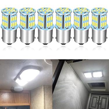 Imagem de UNXMRFF Lâmpadas LED RV 1156 1141 1003 7506 BA15S Super Brilhantes 4014 39-SMD Branco 6000K, Substituição de Luz Interior RV para 12 Volts Camper Trailer Barco Motorhome Paisagem Marinha, Pacote com 6