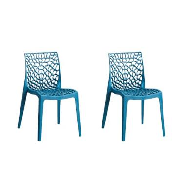 Imagem de Conjunto com 2 Cadeiras Gruvyer Azul Petroleo Fratini