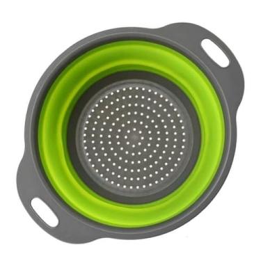 Imagem de Escorredor Macarrao Alimentos Retratil Em Silicone Arroz Legumes Salada Portatil (Verde)