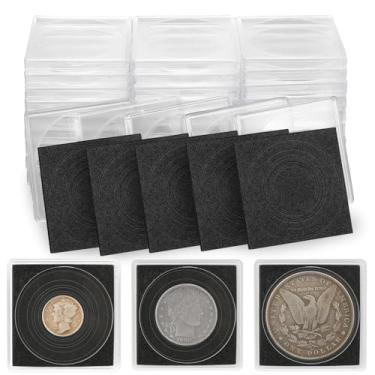 Imagem de Porta-moedas de acrílico de 40 peças com junta ajustável de 8 tamanhos, suporte de moeda de prata para colecionadores, suprimentos de coleção de moedas (17,5 mm-40 mm) para moedas de meio dólar Morgan