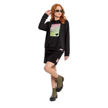 Imagem de Blusão Feminino Infantil com Bordado Gloss, Preto, 12