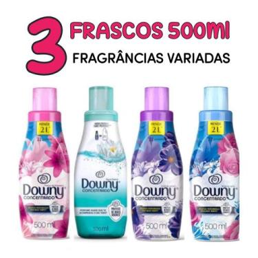 Imagem de Kit 3 Frascos Amaciantes Concentrados 500ml DOWNY. Fragrâncias Variada