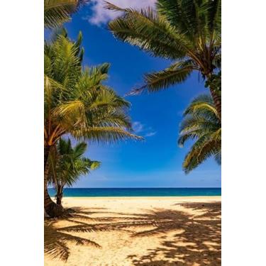 Imagem de Quadro Decorativo com Estampasummer Coconut Palm Trees Whitesandy 40 x 40 Papel 3 unidades