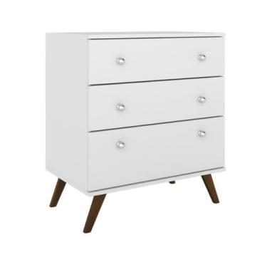 Imagem de Cômoda Retrô com 3 Gavetas RT3018 Movelbento, Branco