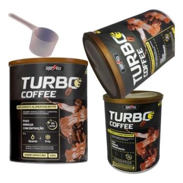 Imagem de Kit 3 Potes Turbo Coffee Hipervita Suplemento 220g Cafe Foco Energia e