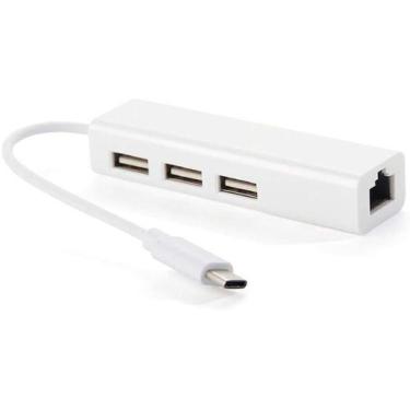 Imagem de Adaptador Hub portas USB TIPO C/RJ45 - Lelong