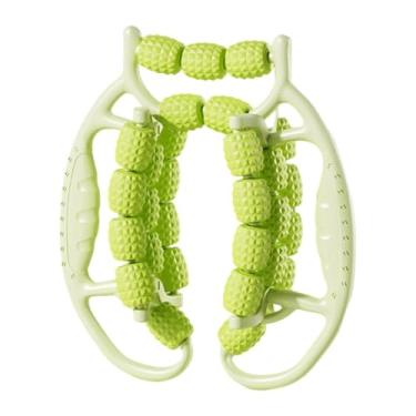 Imagem de FashionCha Rolo de massagem com 29 rodas, ergonômico, relaxamento muscular, esportes internos, rolo de perna portátil, braçadeira para braço, mão, panturrilhas, Verde