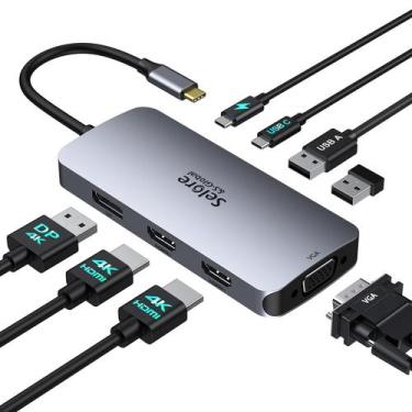 Imagem de Estação de ancoragem USB C Selore Dual HDMI DisplayPort VGA 100W PD - 