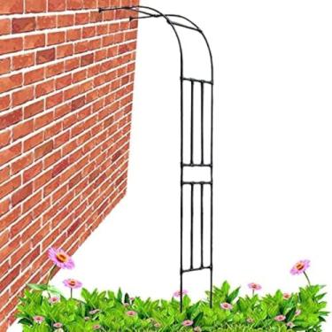 Imagem de Arco De Jardim De Metal Jardim Ao Ar Livre Meio Arco Rosa Treliça Balão Arcos Jardim Mandril Suporte De Parede Para Várias Plantas Trepadeiras, 60x240cm/2.0x7.9ft