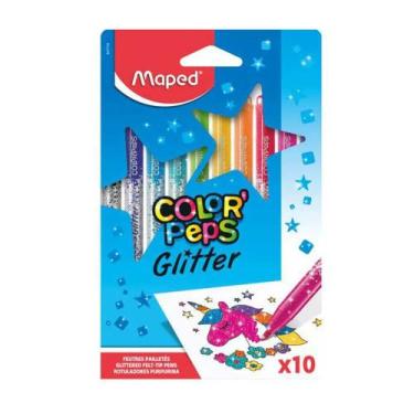 Imagem de Caneta Hidrográfica Glitter Colors Peps 10 Cores Hidrocor Maped Caneti