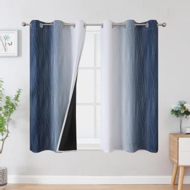 Imagem de Cortinas Blackout Estelar Textiler Azul marinho/branco acinzentado 115