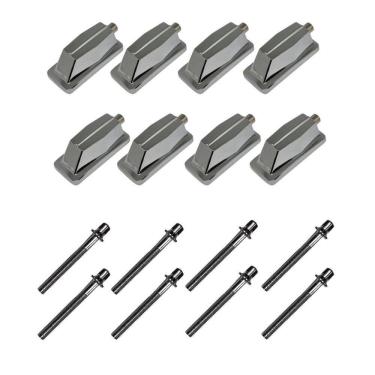 Imagem de Kit 8 Canoas Tom Caixa Cromo 19.07 + 8 Parafusos 51 X 6Mm M6