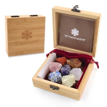 Imagem de Cristais de 7 chakras e pedras de cura com placa de carregamento de selenita e livreto guia para iniciantes, coleção, meditação, ioga