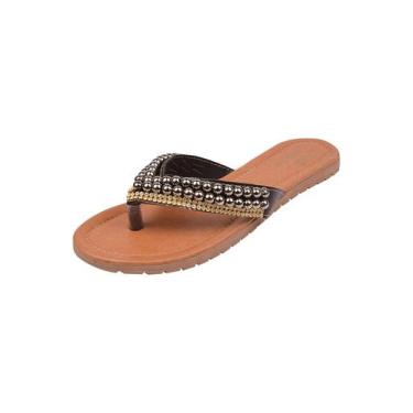 Imagem de Chinelo Feminino Rasteirinha Feminina Slide Perolas Pretas Confortavel