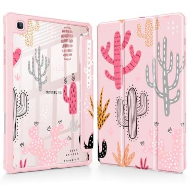 Imagem de Mektron Capa para Samsung Galaxy Tab S6 Lite 10,4 polegadas 2024/2022/2020 com suporte para caneta S, visualização em vários ângulos com capa à prova de choque, capa transparente + suporte de três