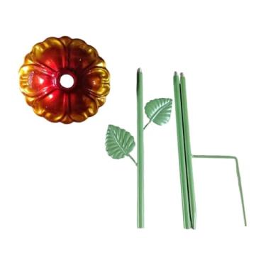 Imagem de Generic Estação de rega para abelhas para banheira de pássaros pequenos de jardim, ornamento em forma de flor, alimentador de estaca de ferro exclusivo para