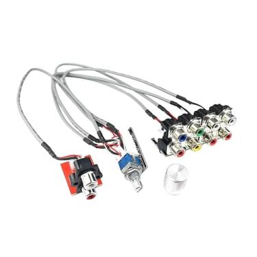 Imagem de oshhni Placa de comutação de fonte de áudio RCA Placa seletora de interruptor estéreo Dlhifi 4 vias 2 canais Kit faça você mesmo Módulo amplificador de fio