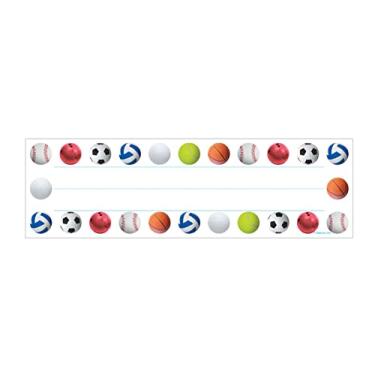 Imagem de Hygloss Products Bolas esportivas para crianças, placas de nome, para mesas, cubos, armários – 24 x 7 cm, pacote com 36